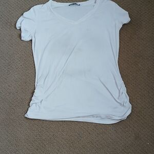 Classic White V-Neck Women's Top
